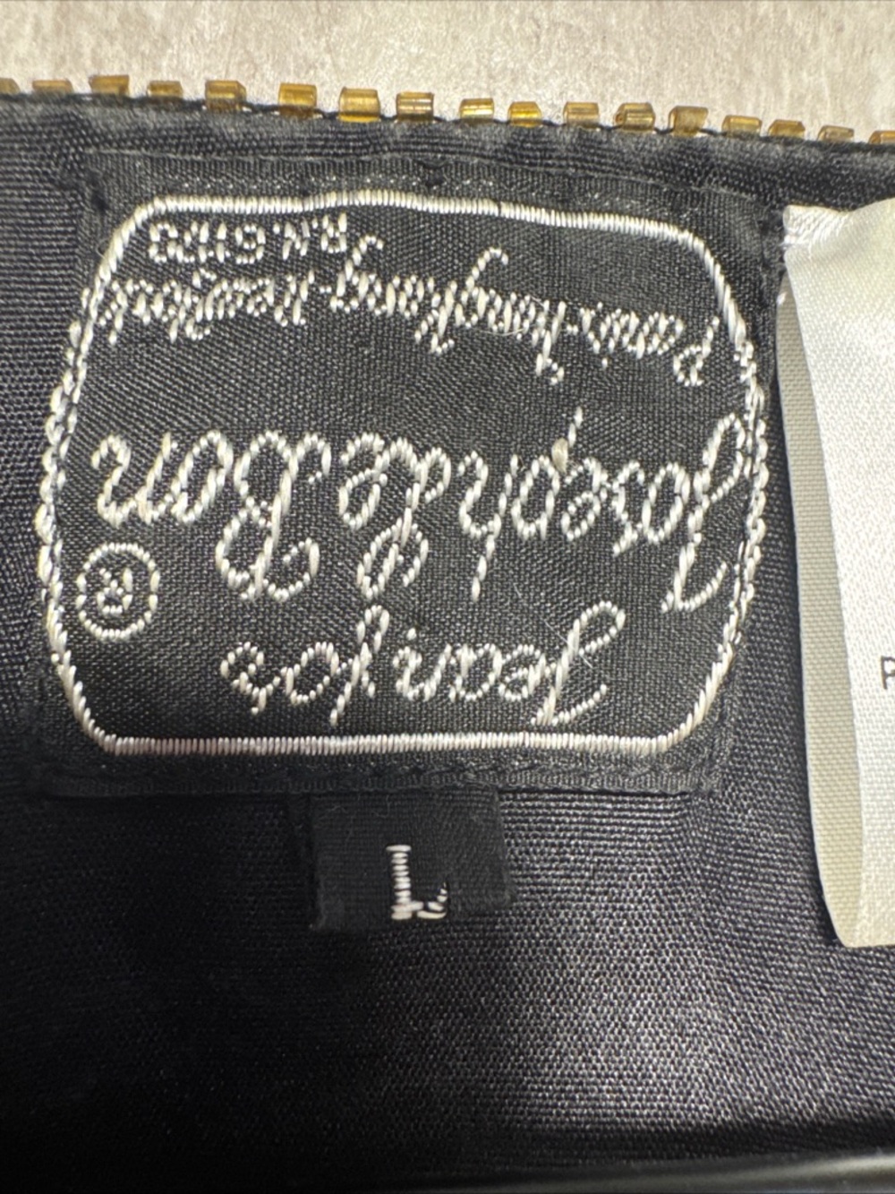 Vintage jean for Joseph LeBon Embellished silk Black Sequin Floral Jacket Sz L - Picture 8 of 8